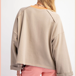 Flower Patch Terry Knit Pullover
