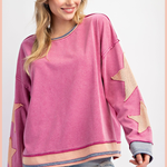 Star Patch Mineral Washed Knit Pullover
