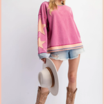 Star Patch Mineral Washed Knit Pullover