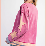 Star Patch Mineral Washed Knit Pullover
