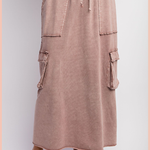 Mineral Washed Terry Skirt + Cargo Pockets | Light Mauve
