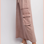Mineral Washed Terry Skirt + Cargo Pockets | Light Mauve