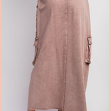 Mineral Washed Terry Skirt + Cargo Pockets | Light Mauve