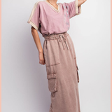 Mineral Washed Terry Skirt + Cargo Pockets