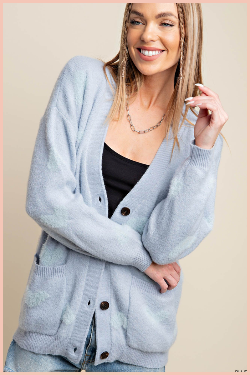 Romantic Blues Cardigan Sweater