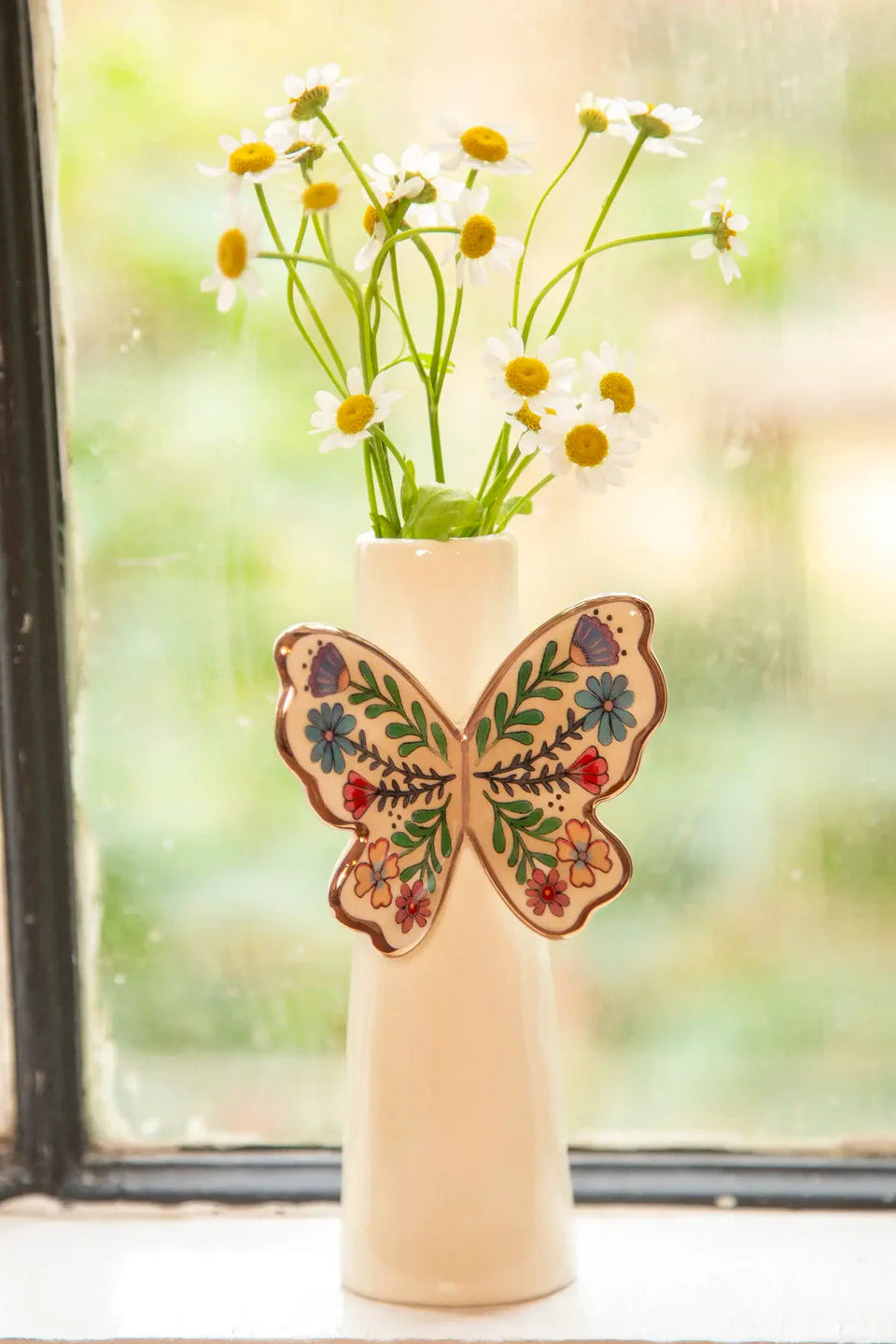 Butterfly Bud Vase | Natural Life | Cream and Gold