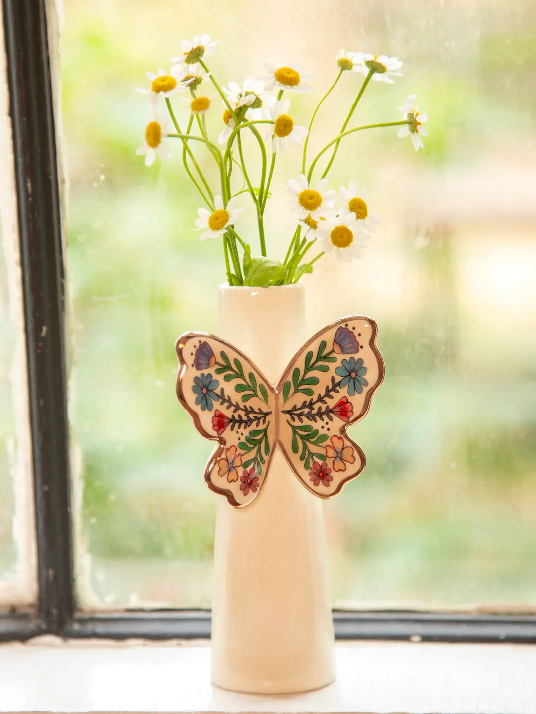 Butterfly Bud Vase | Natural Life | Cream and Gold