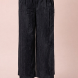 Solid Linen Blend Wide Leg Pants