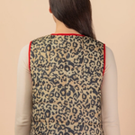 Leopard Quilted Vest + Bow Closure