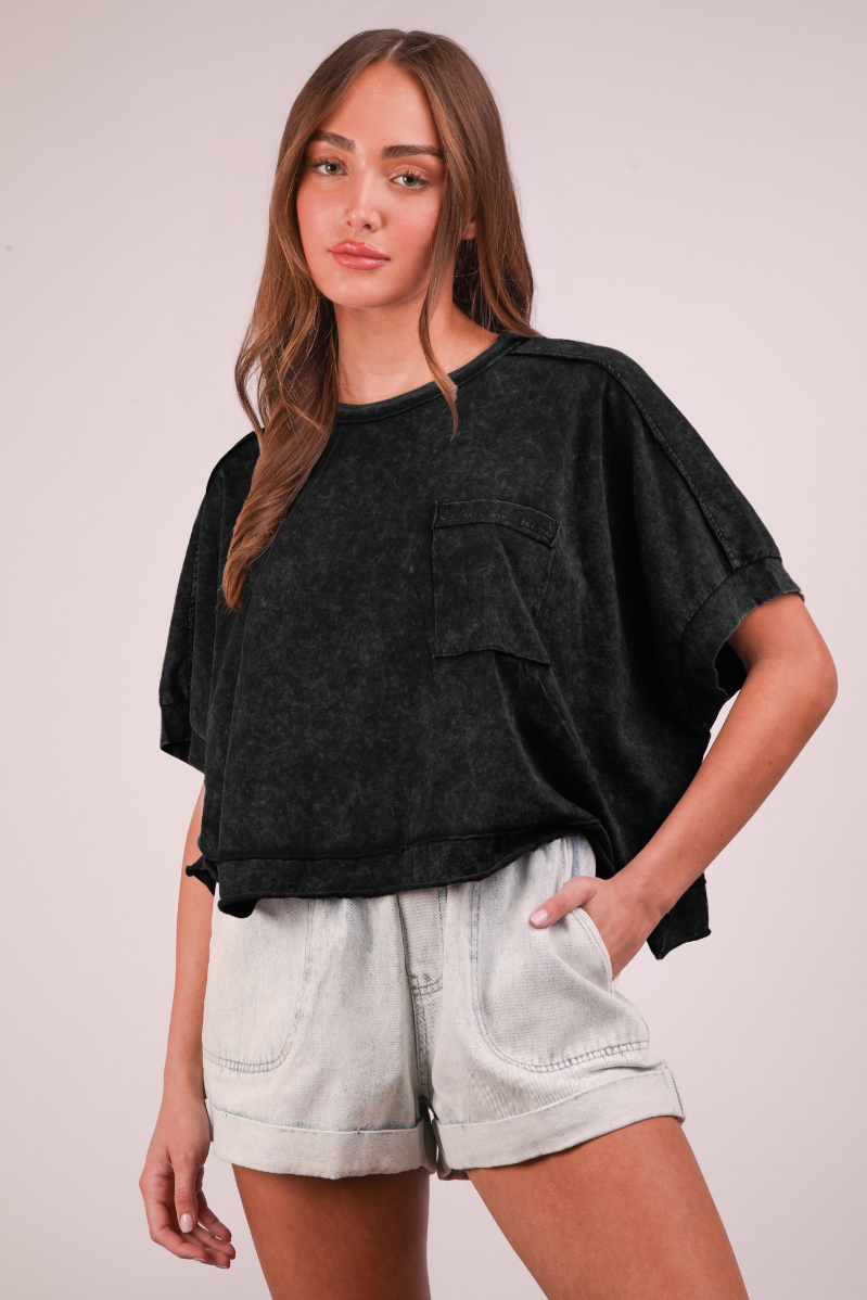 Comfy Knit Crop Top | Black