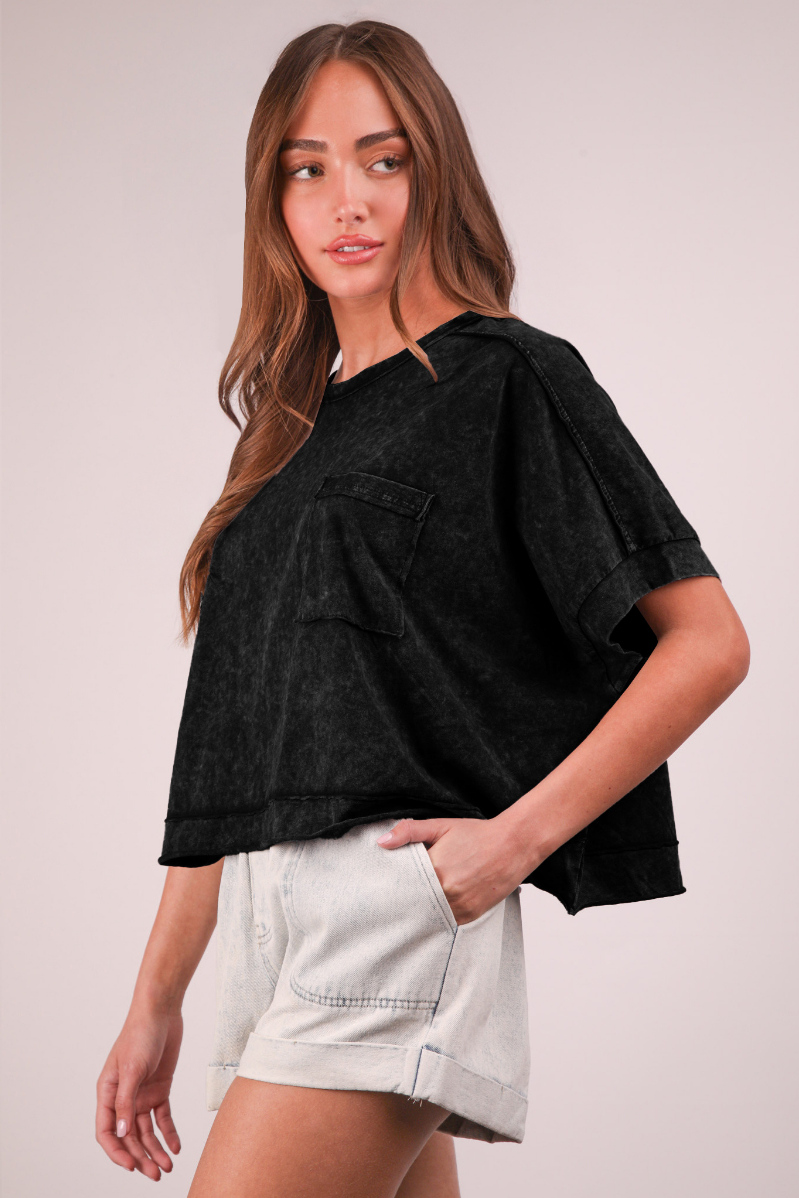 Comfy Knit Crop Top | Black