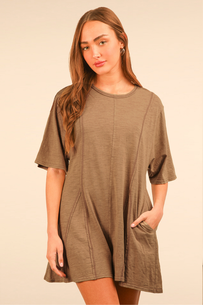 Mineral Washed Comfy Knit Romper