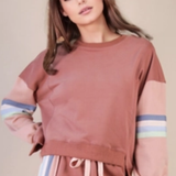 Color Tape Detail Knit Top