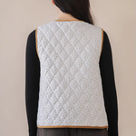 Front Contrast Binding Quilted Woven Vest