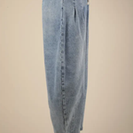 Washed Denim Barrel Leg Pants