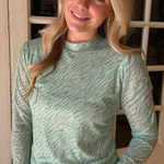 Soft Mesh Lined Long Sleeve Top | Green