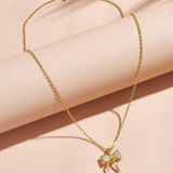 18K Stainless Steel Tarnish-Free Bow Necklace