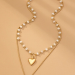 Multi Layer Double Heart Charm Necklace