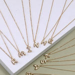 Mini Balloon Bubble Initial Necklace | Gold