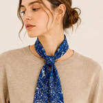 Bandana Print Skinny Scarf | Blue