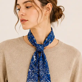 Bandana Print Skinny Scarf | Blue