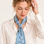 Bandana Print Skinny Scarf | Light Blue