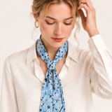 Bandana Print Skinny Scarf | Light Blue