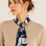 Oriental Print Skinny Scarf