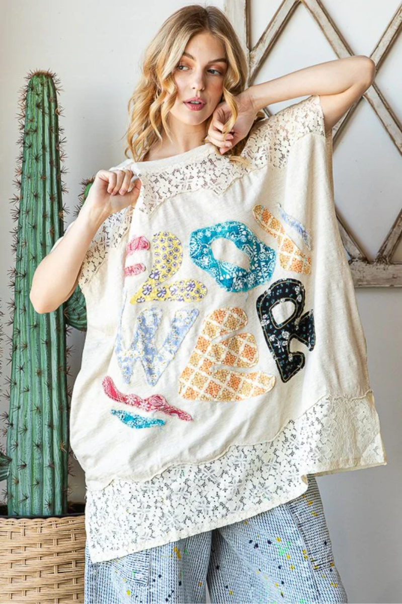 F-L-O-W-E-R Applique Top