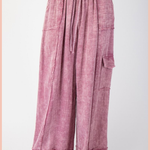 Gauze Mineral Washed Wide Leg Pants