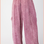 Gauze Mineral Washed Wide Leg Pants