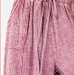 Gauze Mineral Washed Wide Leg Pants