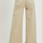 RISEN Tummy Control High Rise Cropped Wide Leg Denim
