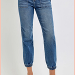 RISEN High Rise Ankle Jogger Relaxed Denim