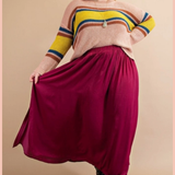 Deep Slide Slit A-Line Skirt