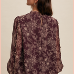 Floral Print Pleated Blouse