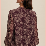 Floral Print Pleated Blouse