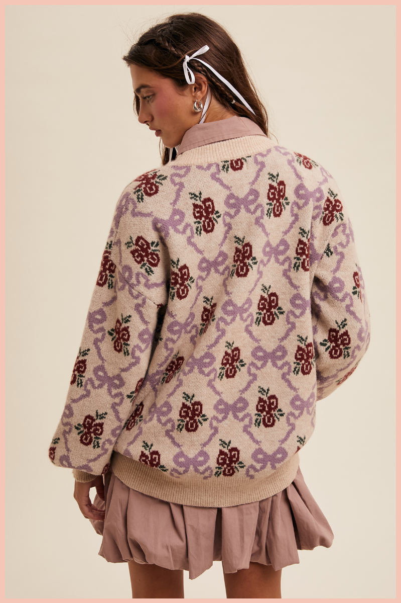 Bows and Flowers Knit Sweater