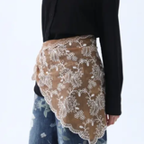 Boho Floral Embroidered Triangle Head Scarf