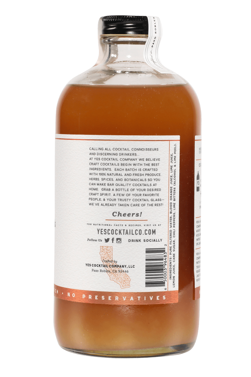 Blood Orange + Chili Pepper Cocktail Mixer
