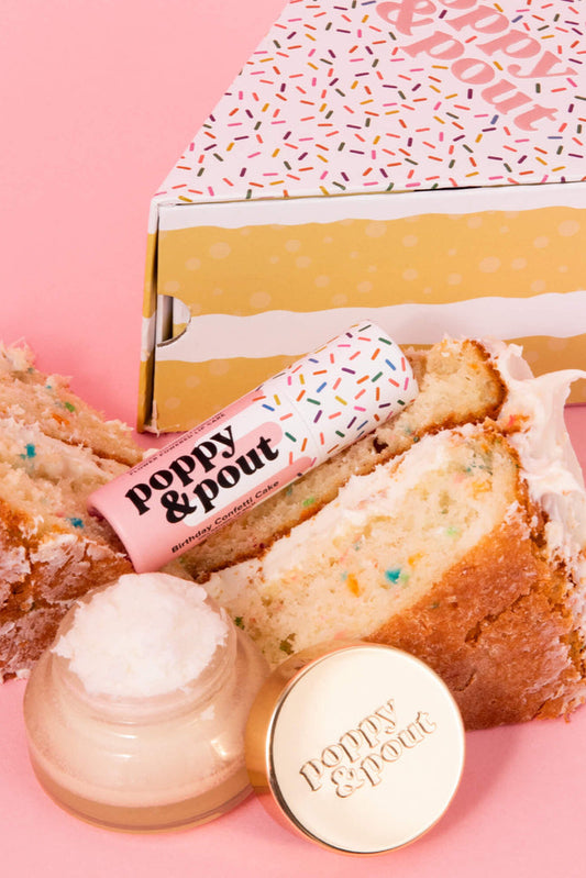 poppy+pout lip care duo - birthday cake