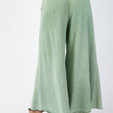 Mineral Wash Terry Knit Wide Leg Pants