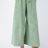 Mineral Wash Terry Knit Wide Leg Pants