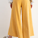 Mineral Wash Terry Knit Wide Leg Pants