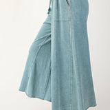 Mineral Wash Terry Knit Wide Leg Pants