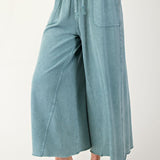 Mineral Wash Terry Knit Wide Leg Pants