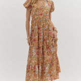 Rust In Bloom Floral Maxi Dress