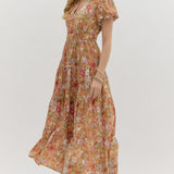 Rust In Bloom Floral Maxi Dress