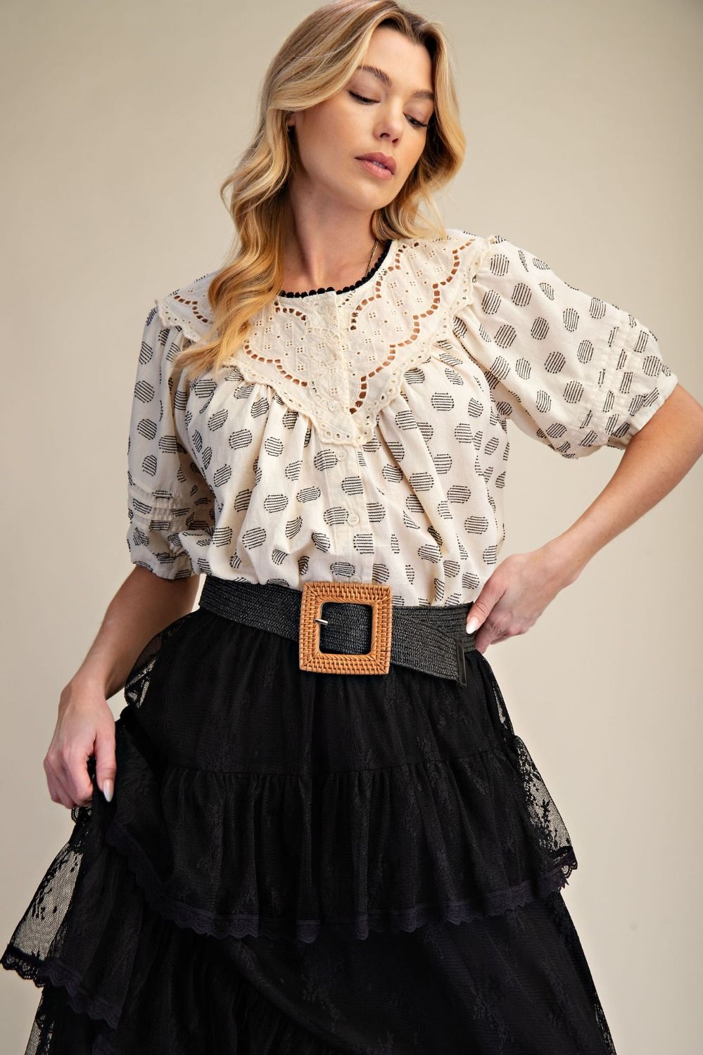 Dots Cotton Voile Blouse