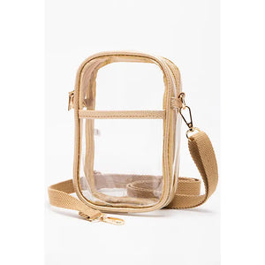 CLEAR CROSSBODY STADIUM BAG | GOLD